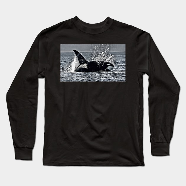 Killer Whale Long Sleeve T-Shirt by bradyclarke